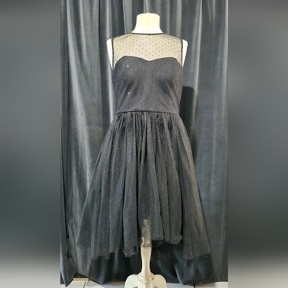 Donna Morgan Black Satin Dress
